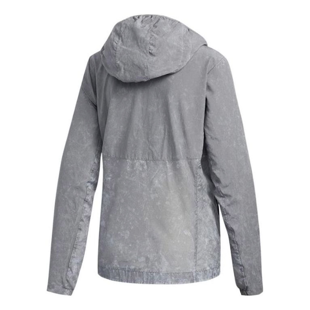 (WMNS) adidas Own The Run Hooded Wind Jacket Asia Sizing 'Grey' ED9302