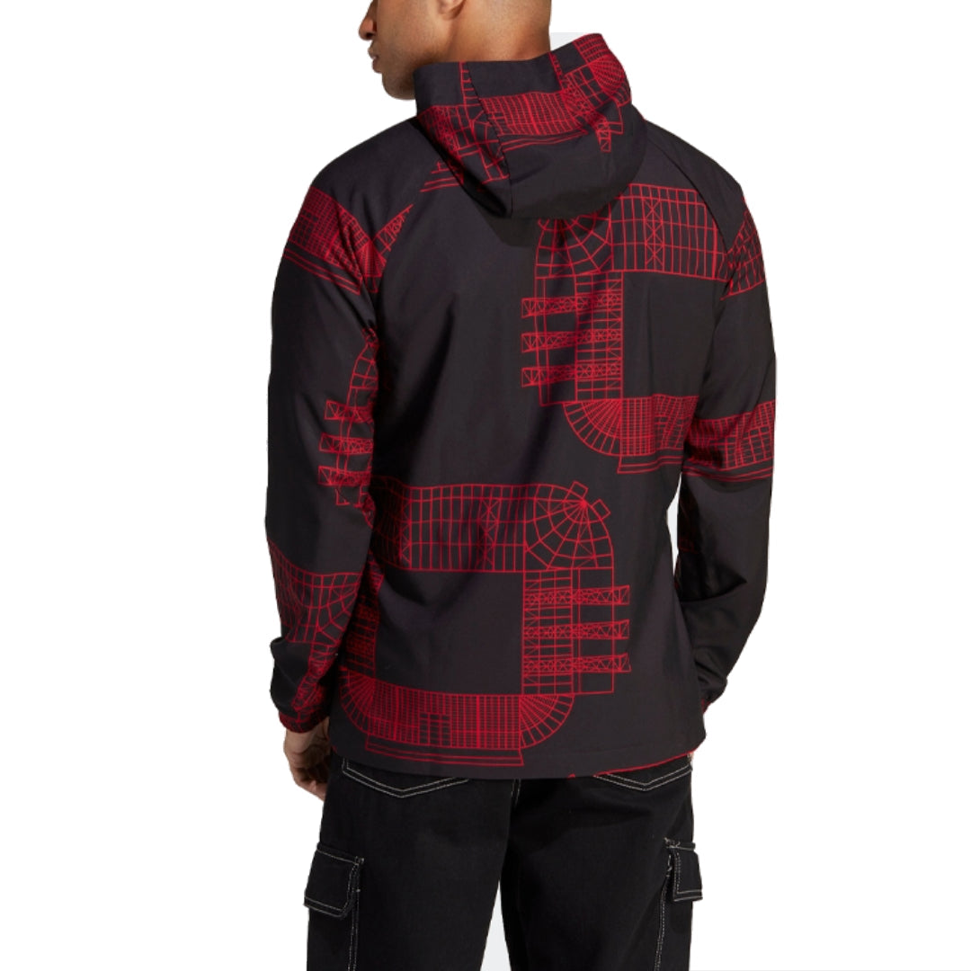adidas Manchester United Windbreaker Jacket 'Red Black' HT1999