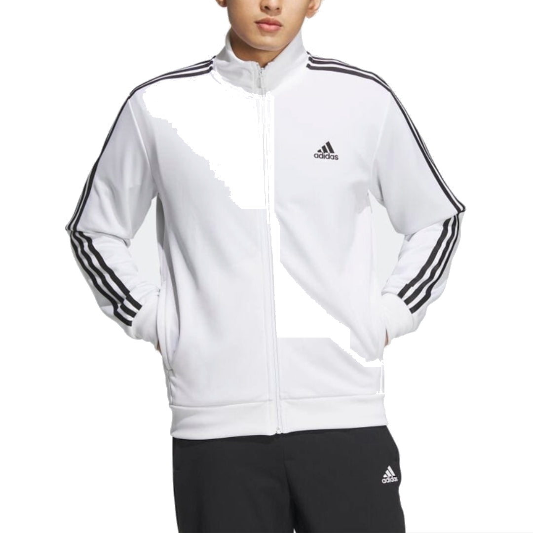 adidas Sportswear 3S Regular Fit Double Knit Track Top 'White Black' IA9448