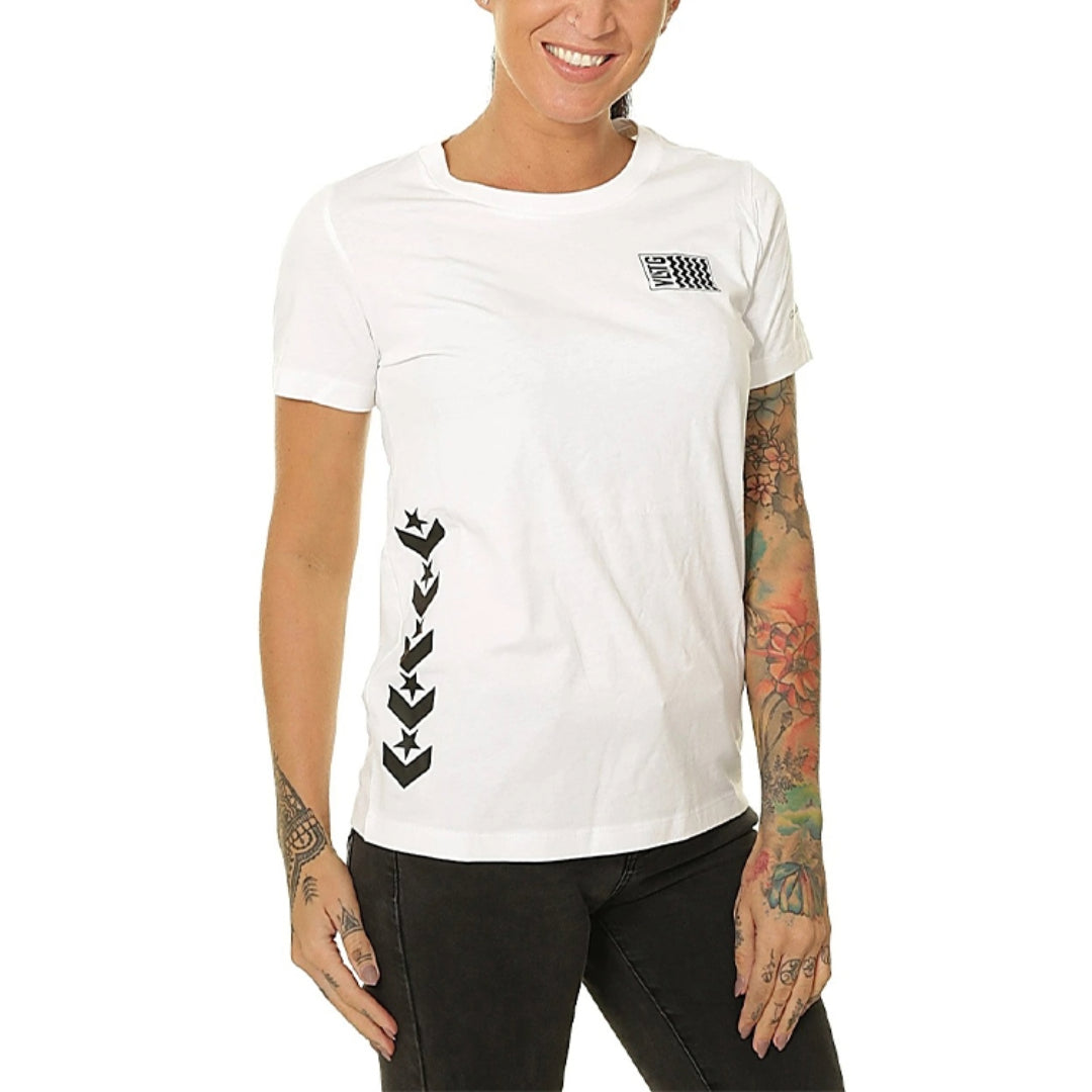 (WMNS) Converse Voltage T-Shirt Asia Sizing 'White Black' 10017752-A02