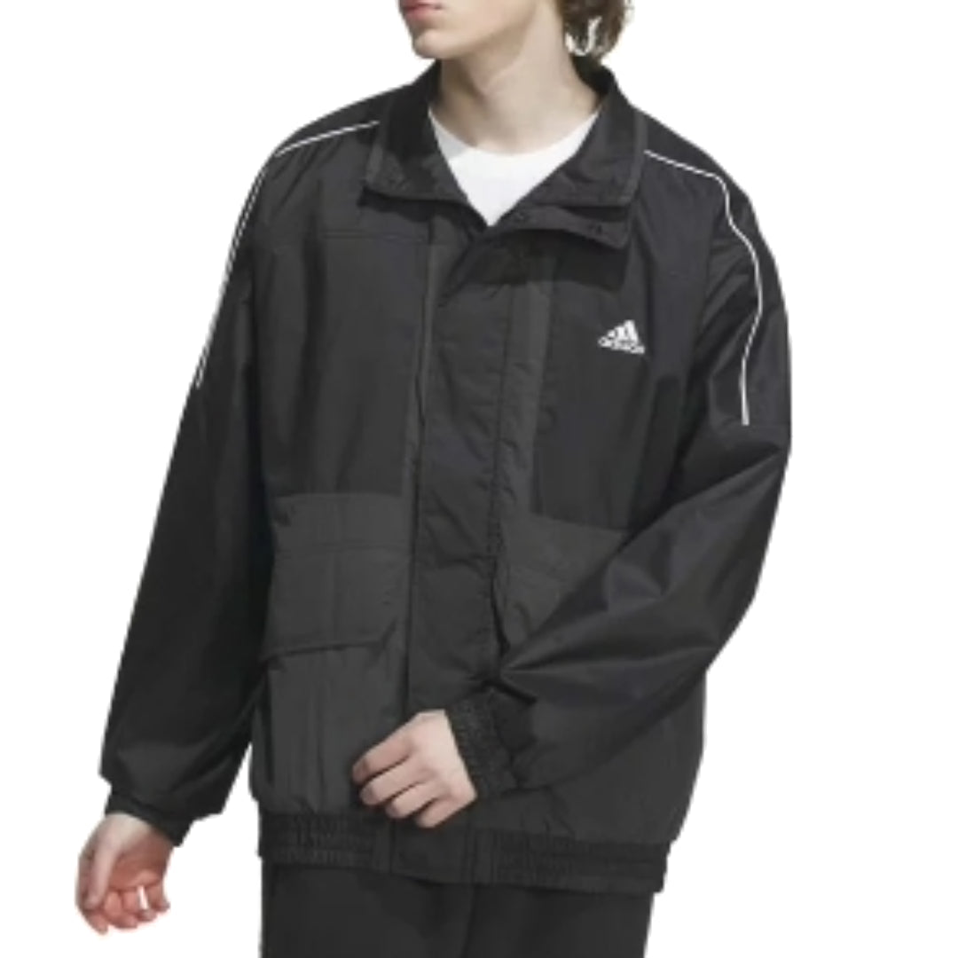 adidas Warding Oversized Fit Woven Full Zip Jacket 'Black' IK7326