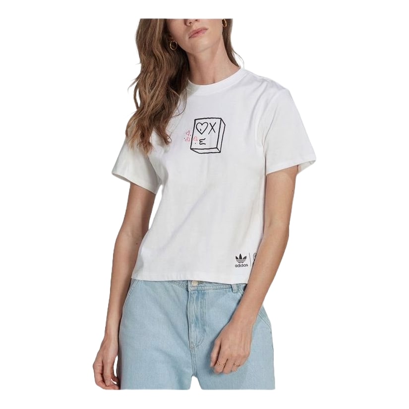 (WMNS) adidas Andre Saraiva T-Shirt 'White Black' HZ9002