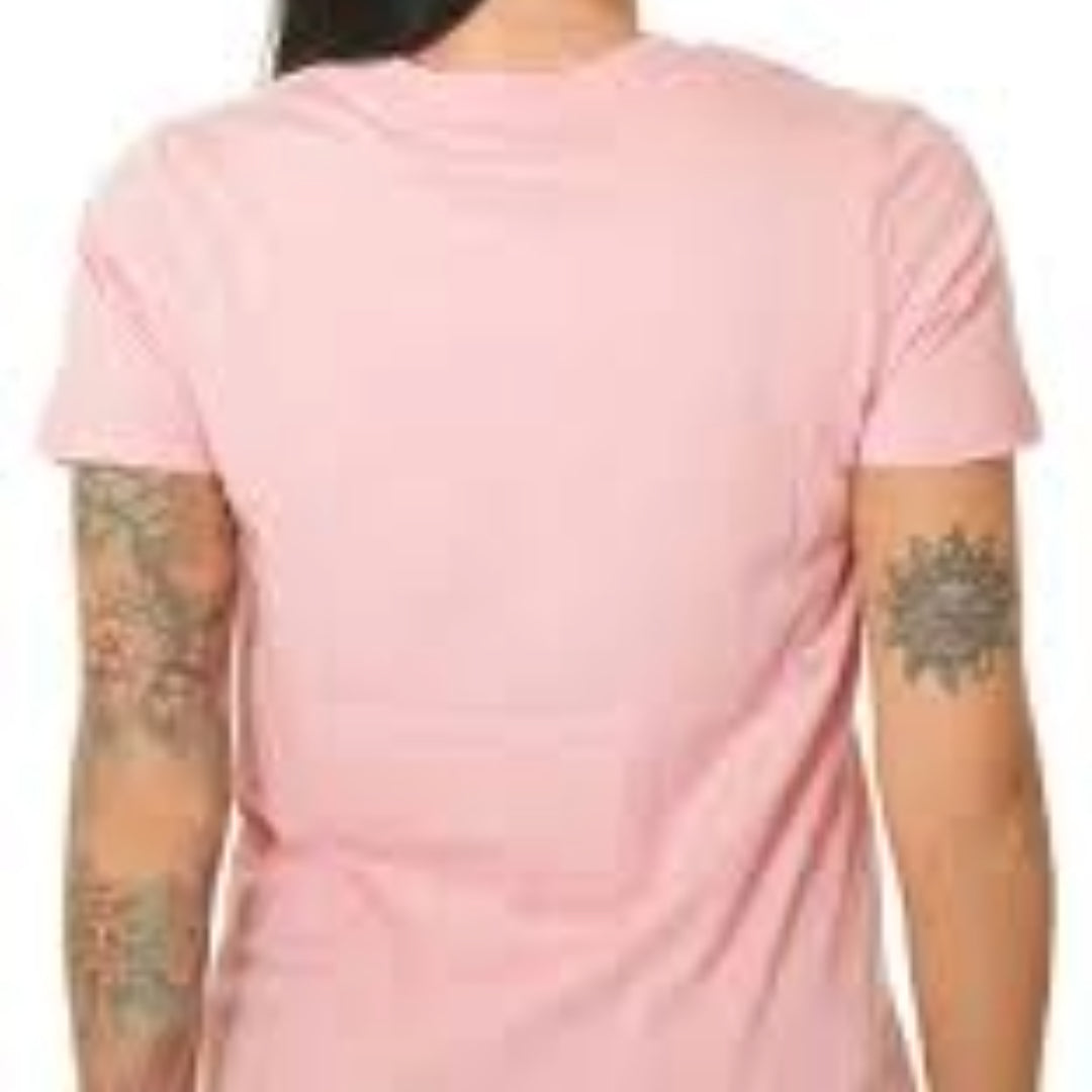 (WMNS) Converse Center Front Logo T-Shirt Asia Sizing 'Pink White' 10018268-A02
