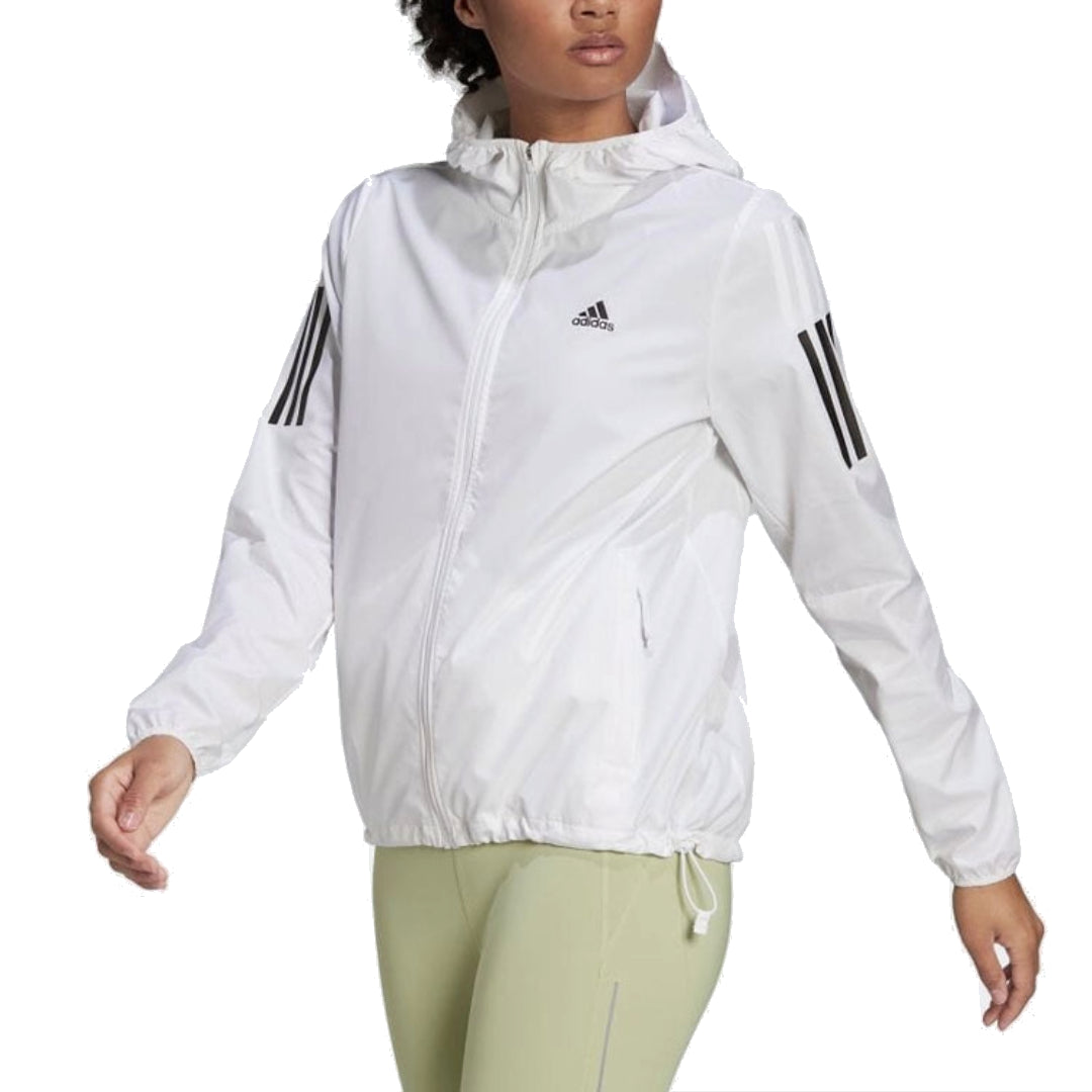 (WMNS) adidas Own the Run Hooded Running Windbreaker Asia Sizing 'White Black' HB9369