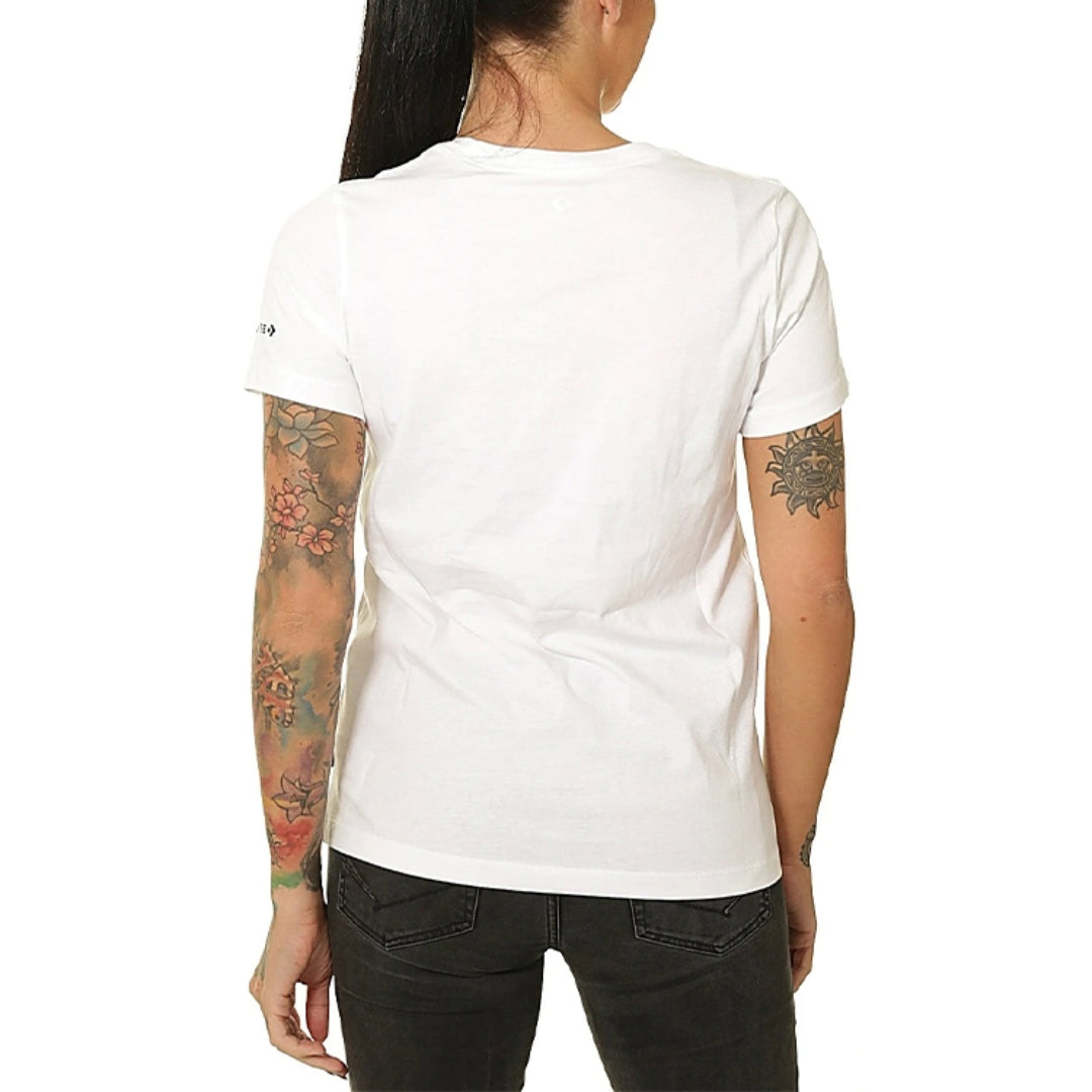 (WMNS) Converse Voltage T-Shirt Asia Sizing 'White Black' 10017752-A02