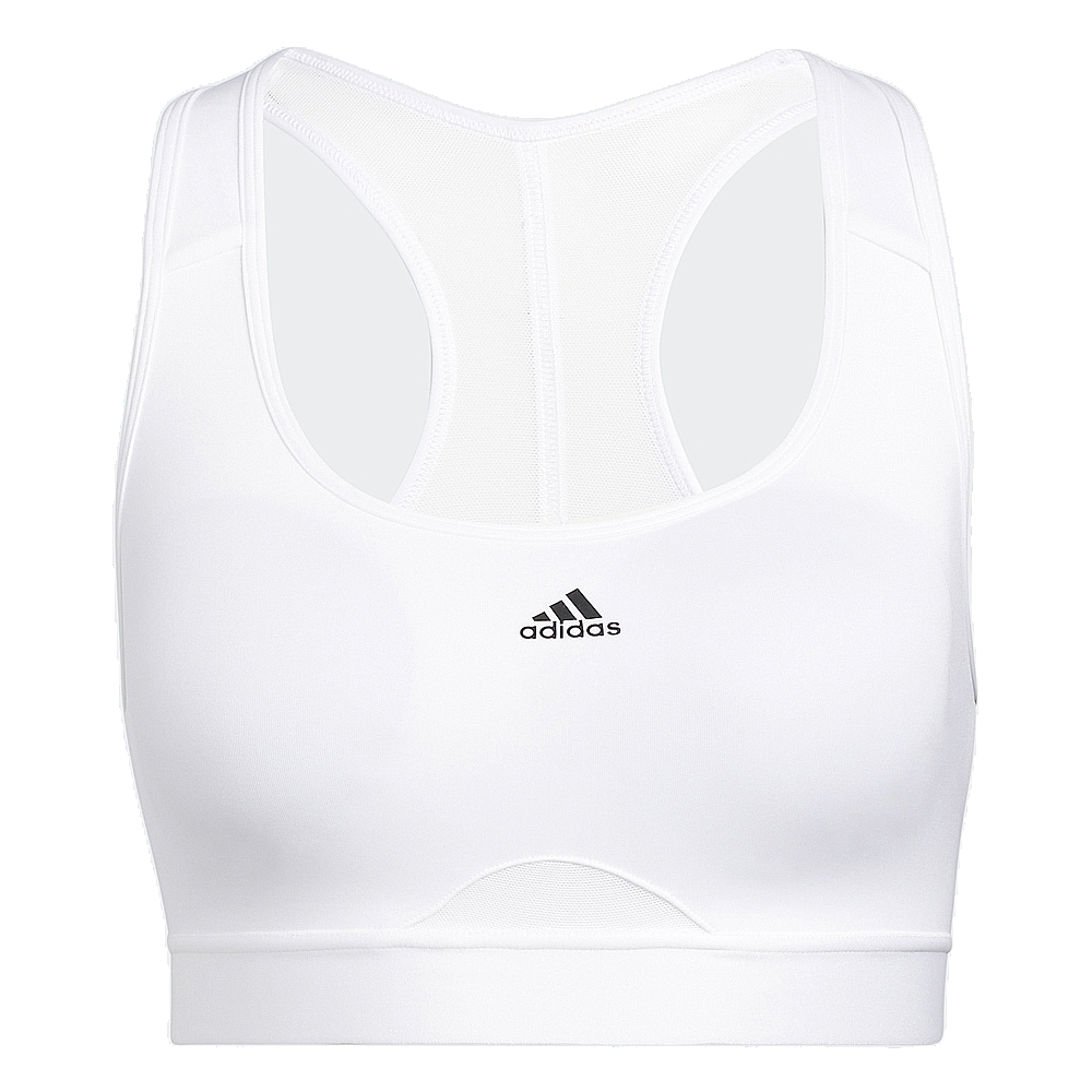 (WMNS) adidas Powerreact Training Medium Support Bra Asia Sizing 'White Black' HC7849