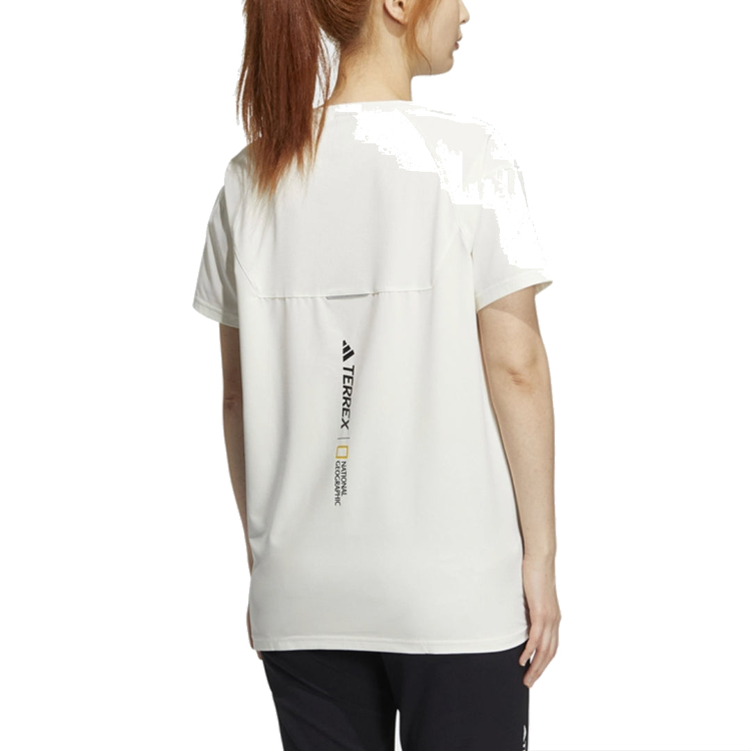 (WMNS) adidas National Geographic T-Shirt Asia Sizing 'White Yellow' IC1997