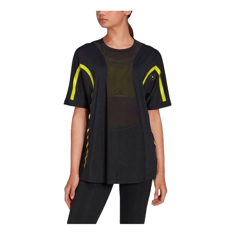 (WMNS) adidas by Stella McCartney TruePace Running Loose T-Shirt Asia Sizing 'Black Yellow' HI6138