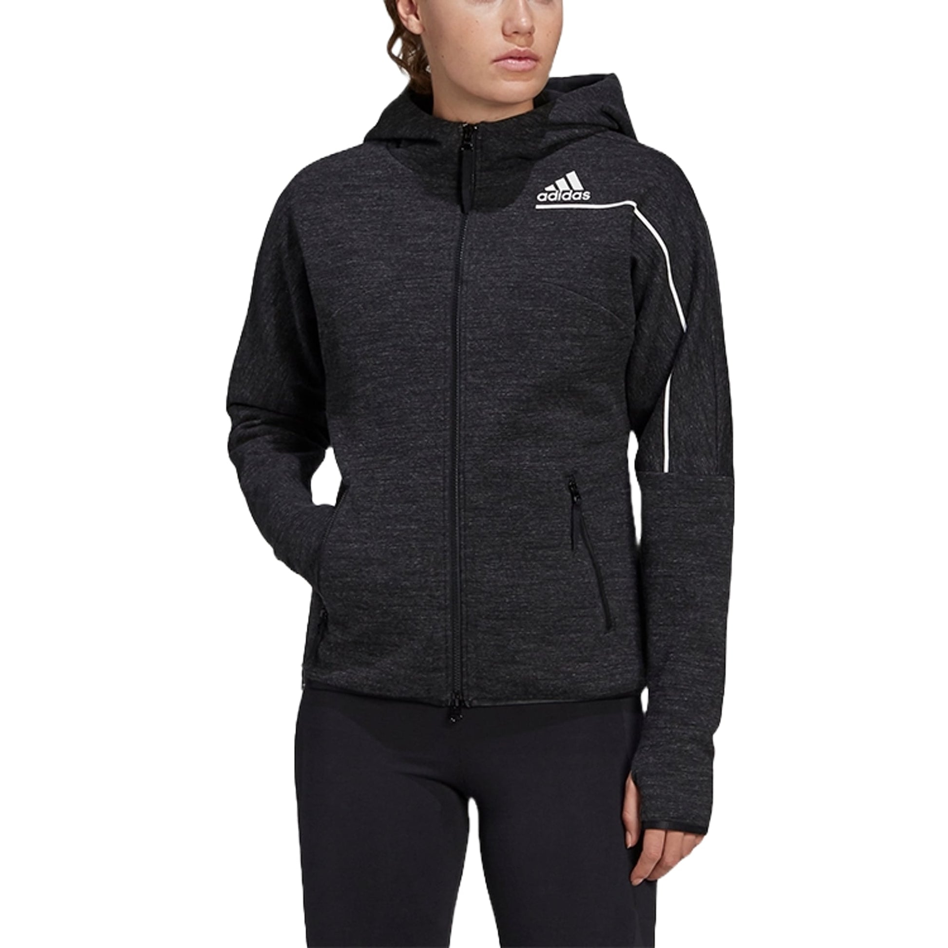 (WMNS) adidas Training Hooded Jacket Asia Sizing 'Black' GU2080
