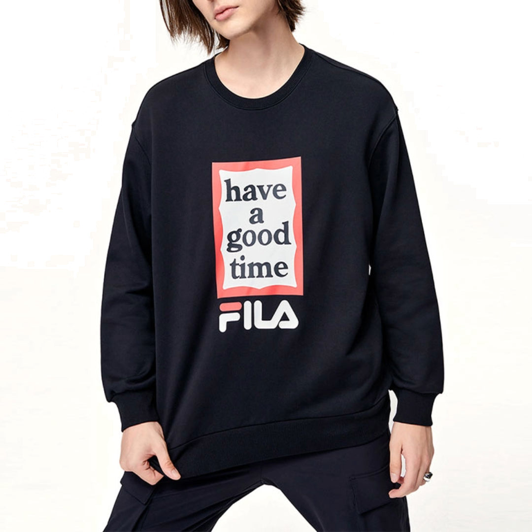 FILA x Have a good time Sweater 'Black White Red' F11U149204F-BK