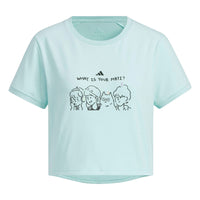 (WMNS) adidas Graphic Crop T-Shirt Asia Sizing 'Teal Black' JN6664