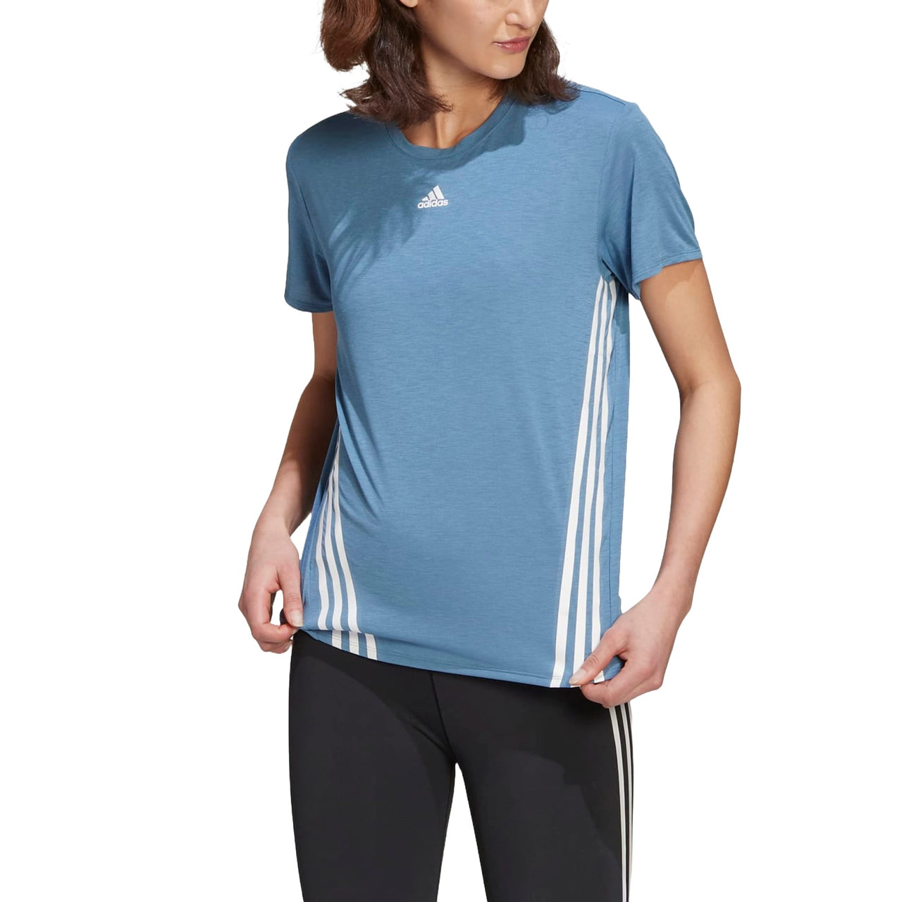 (WMNS) adidas Training Icons 3 Stripe T-Shirt Asia Sizing 'Teal' HG3160