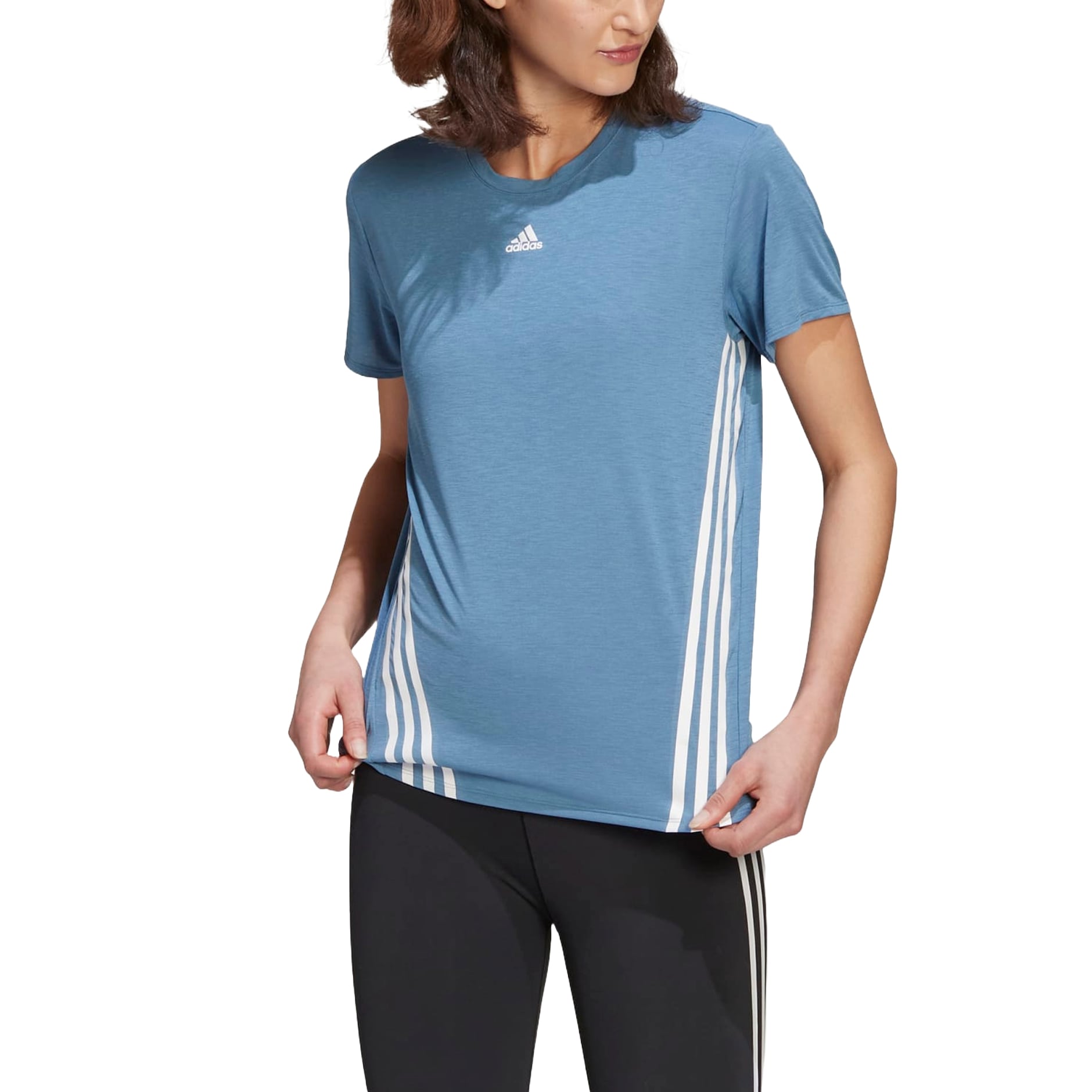 (WMNS) adidas Training Icons 3 Stripe T-Shirt Asia Sizing 'Teal' HG3160