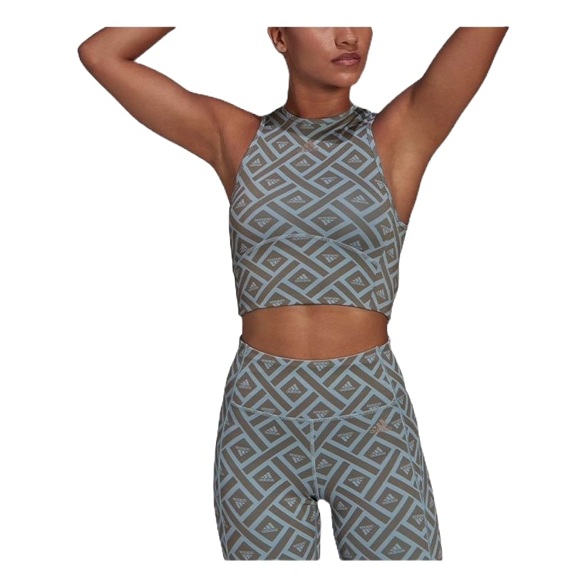 (WMNS) adidas Hyperglam Training Graphic Top Asia Sizing 'Grey' HM3170