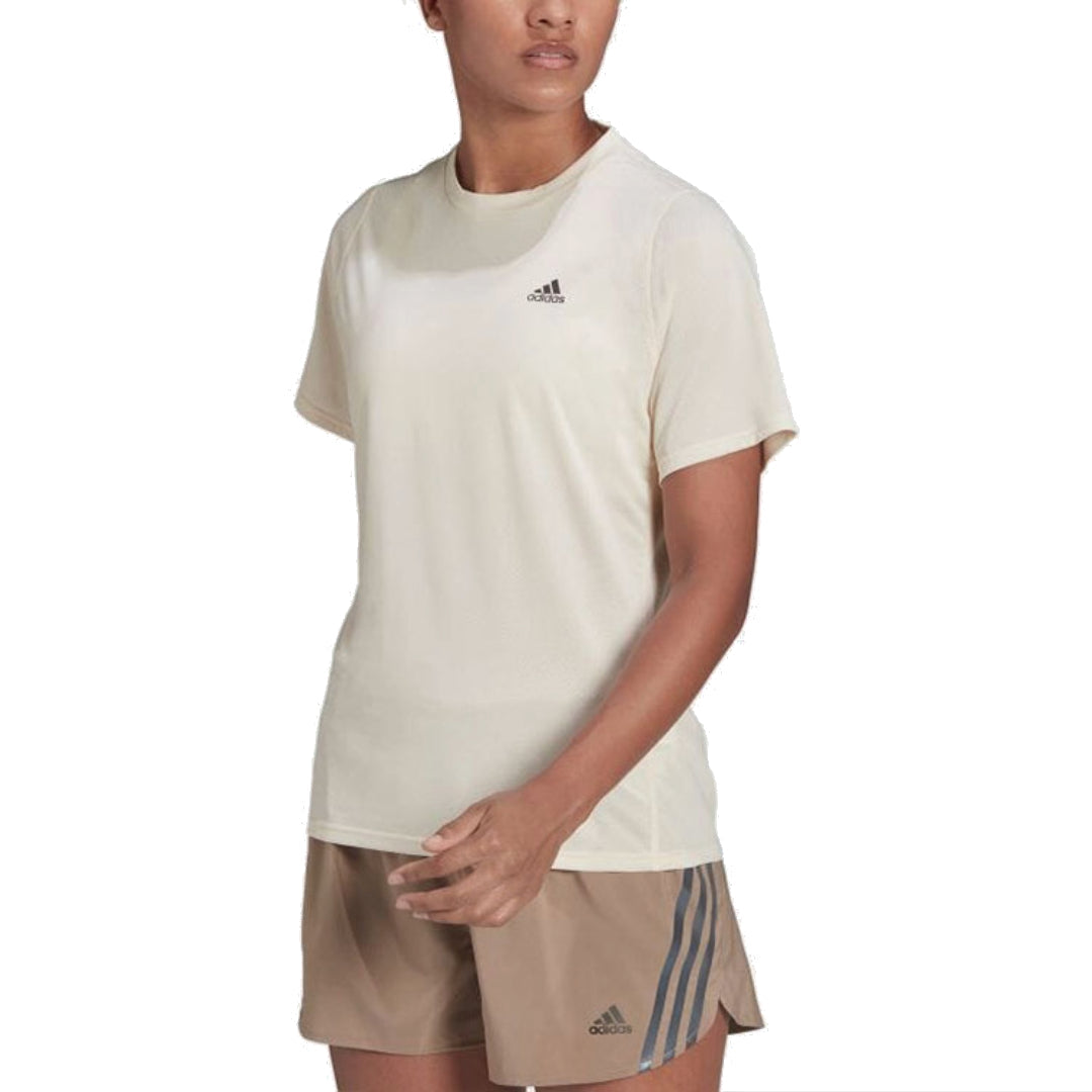 (WMNS) adidas Aeroready Running Logo T-Shirt Asia Sizing 'Beige' HB9355