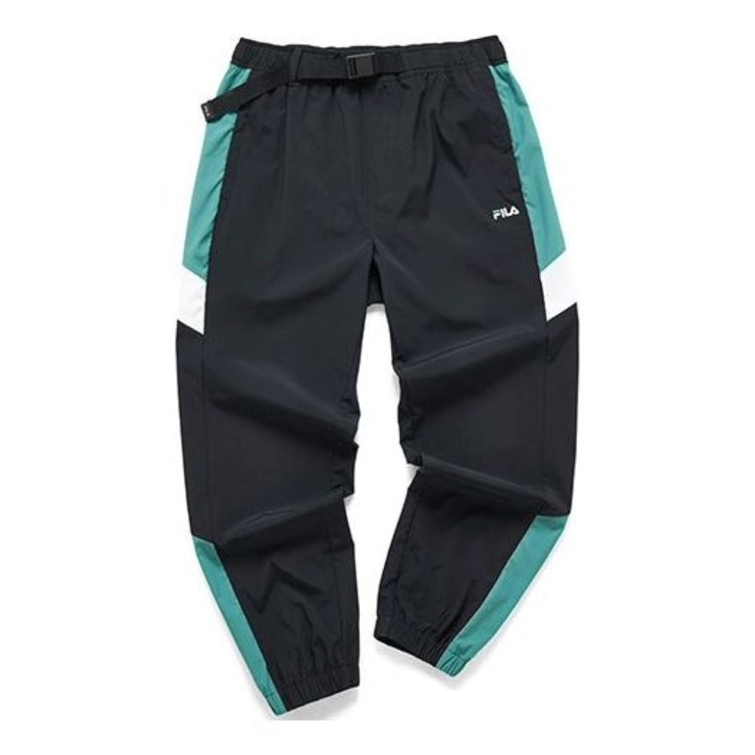 FILA FUSION Colorblock Woven Pants 'Black Teal' T11M123802F-GN