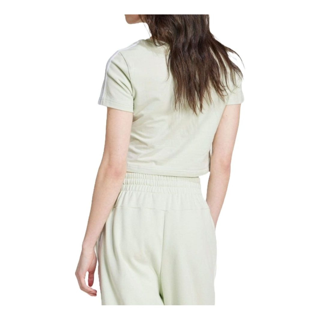 (WMNS) adidas Essentials 3-Stripes T-Shirt Asia Sizing 'Green White' IY4270