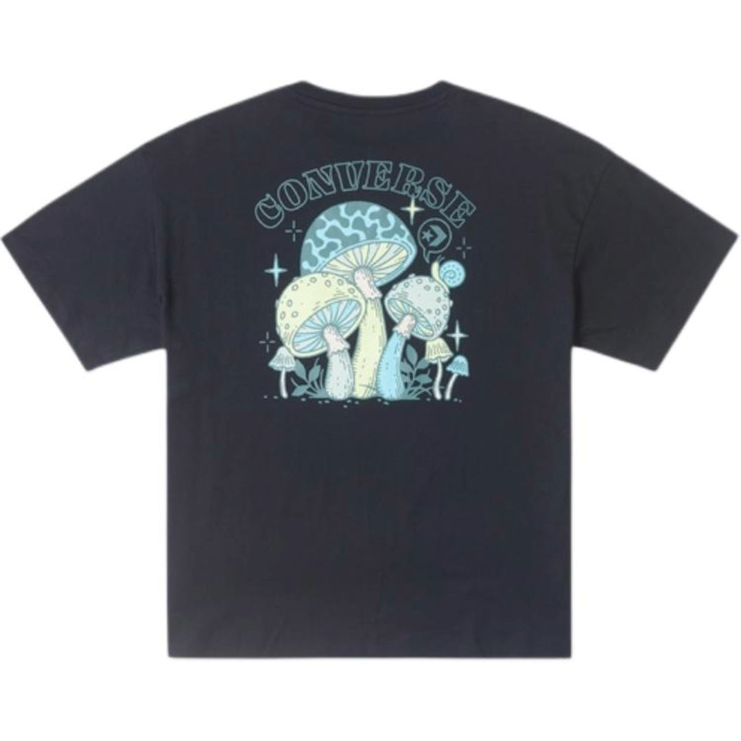 (WMNS) Converse Mushroom Graphic T-Shirt Asia Sizing 'Black Teal' 10026363-A01