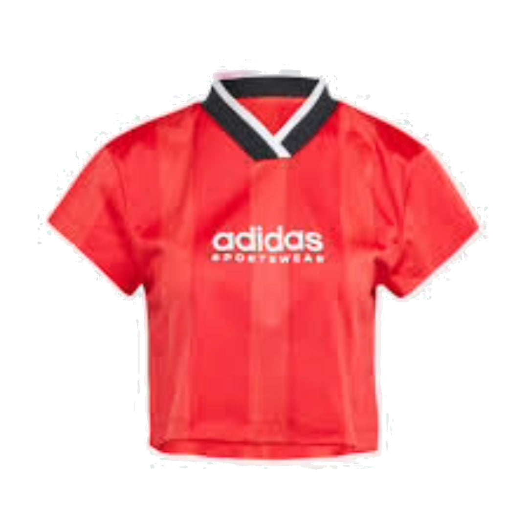 (WMNS) adidas Tiro Colorblock Crop T-Shirt Asia Sizing 'Red' IM4998