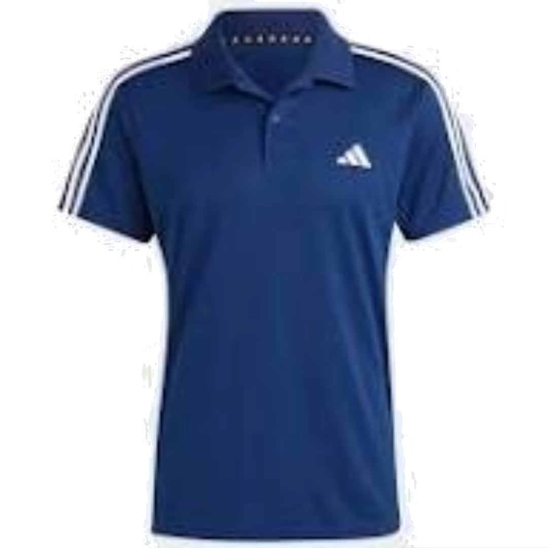 adidas Train Essentials Piqu 3-Stripes Training Polo Shirt Asia Sizing 'Navy White' IB8108