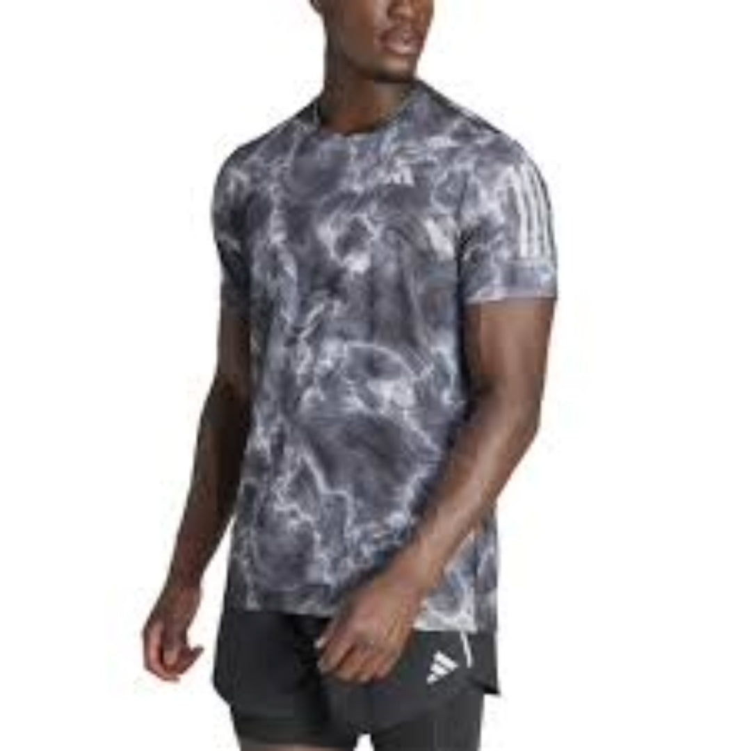 adidas Own The Run Allover Print T-Shirt 'Silver Grey White' IB6394
