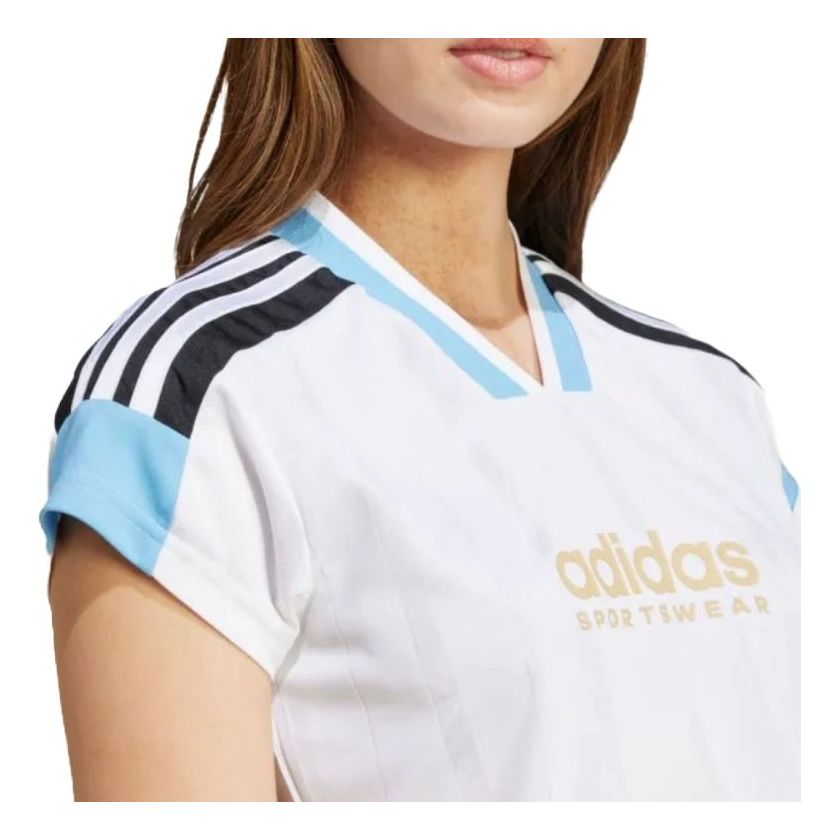 (WMNS) adidas Tiro Cut 3-Stripes Crop Jersey Asia Sizing 'White Blue' IZ2083