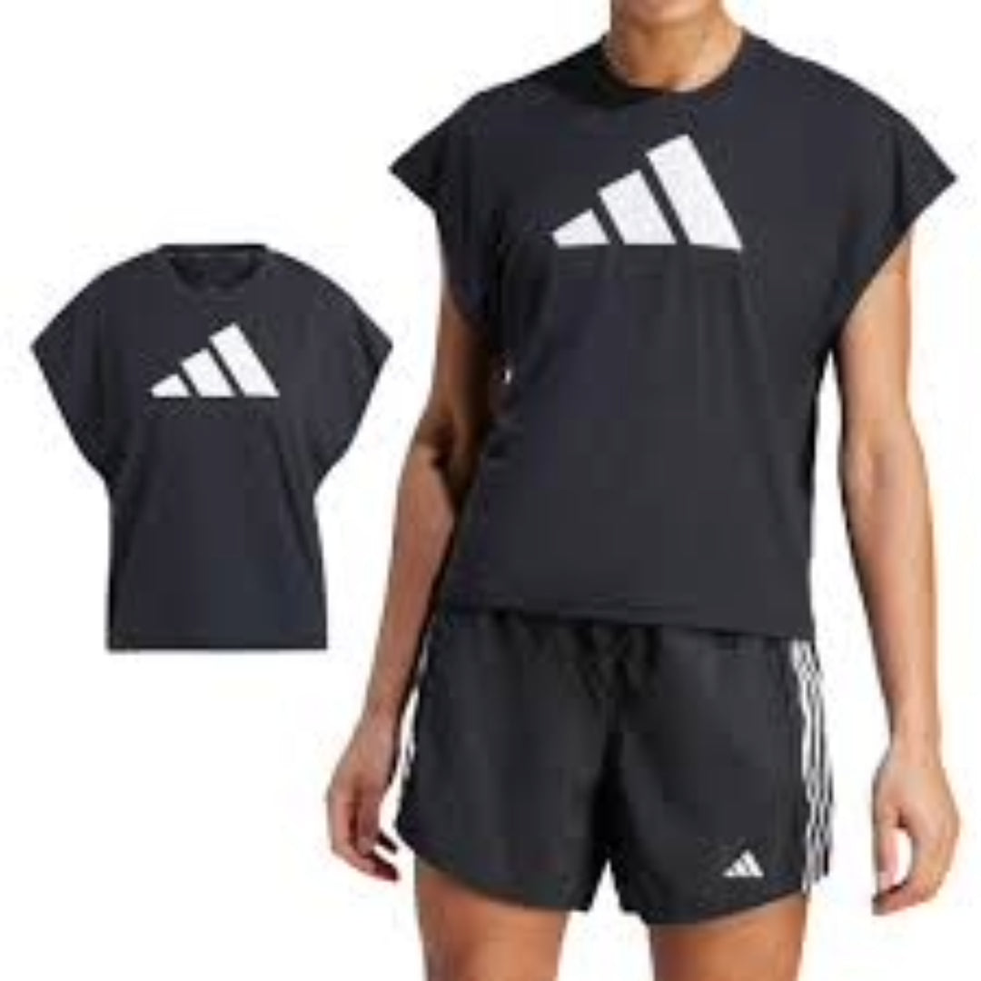 (WMNS) adidas Train Icons Training Regular Fit Logo T-Shirt Asia Sizing 'Black White' HY9258