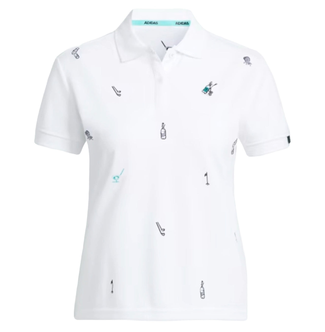 (WMNS) adidas AEROREADY Play Green Graphic Polo Shirt Asia Sizing 'White' HA0182