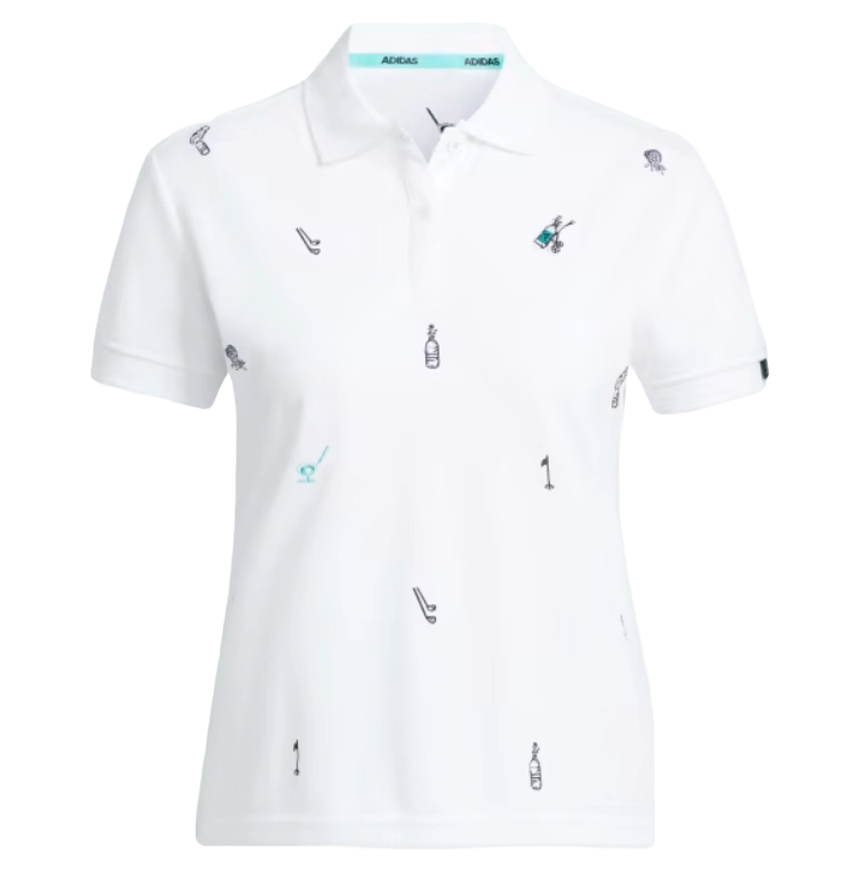 (WMNS) adidas AEROREADY Play Green Graphic Polo Shirt Asia Sizing 'White' HA0182