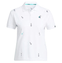 (WMNS) adidas AEROREADY Play Green Graphic Polo Shirt Asia Sizing 'White' HA0182