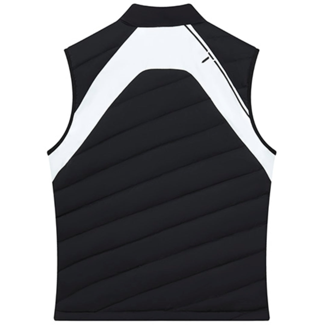 FILA Athletics Printed Stand-Up Collar Down Vest 'Black White' A11M145915F-BK