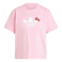 (WMNS) adidas x Hello Kitty Trefoil T-Shirt Asia Sizing 'Pink' IX7882