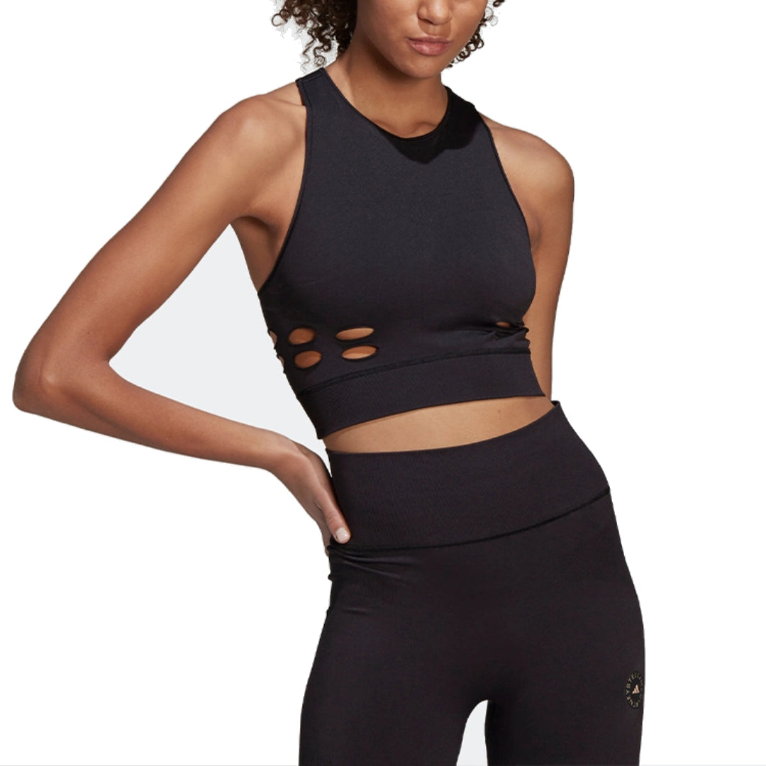 (WMNS) adidas by Stella McCartney TruePurpose Seamless Crop Top Asia Sizing 'Black' HB6068