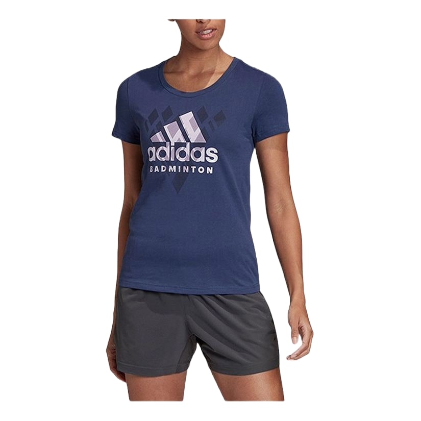 (WMNS) adidas Badminton Logo T-Shirt Asia Sizing 'Teal White' FM5572