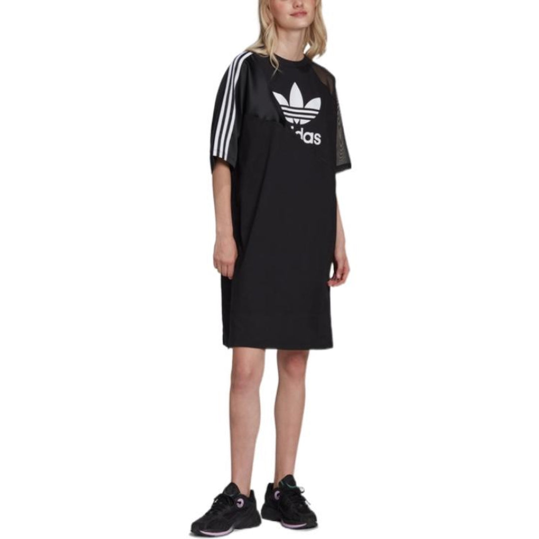 (WMNS) adidas Adicolor Split Trefoil T-Shirt Dress Asia Sizing 'Black White' HC0637