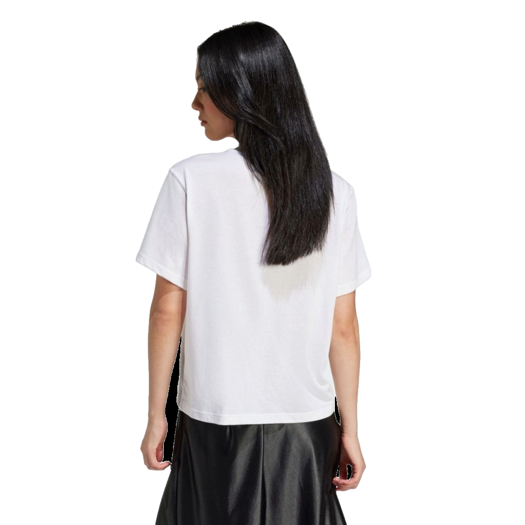 (WMNS) adidas Adicolor Trefoil Boxy T-Shirt Asia Sizing 'White Black' IN8441