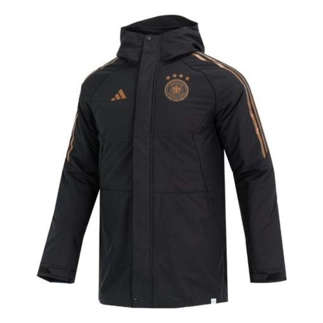adidas Park Germany Condivo 22 Stadium Jacket Asia Sizing 'Black Gold' HC1293