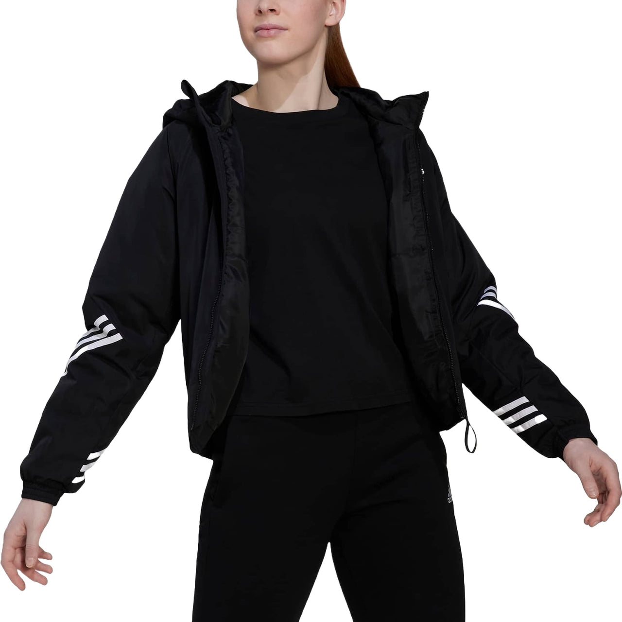 (WMNS) adidas Back to Sport Hooded Jacket Asia Sizing 'Black White' HG6006