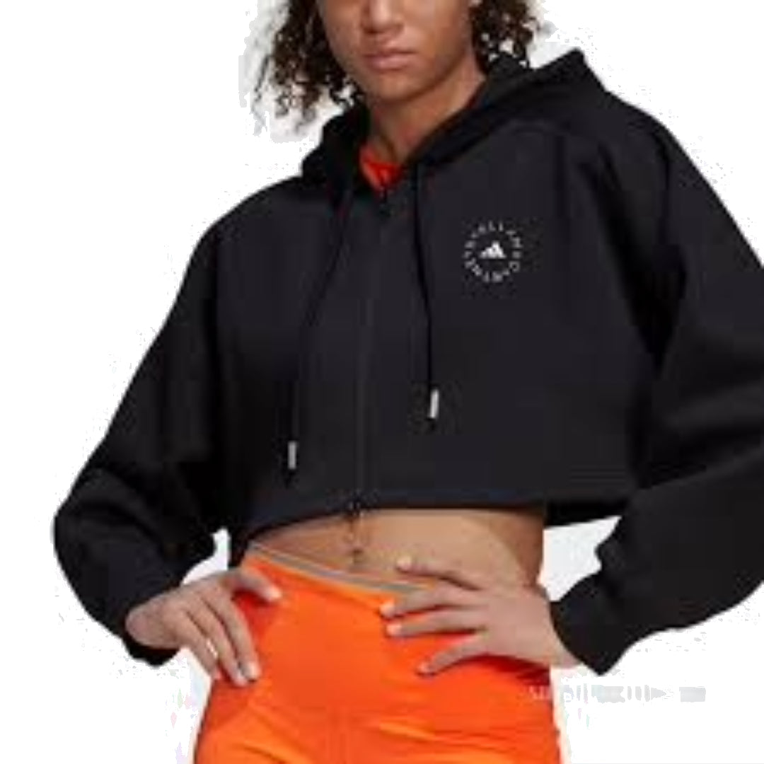 (WMNS) adidas by Stella McCartney Cropped Hoodie Asia Sizing 'Black' H59962