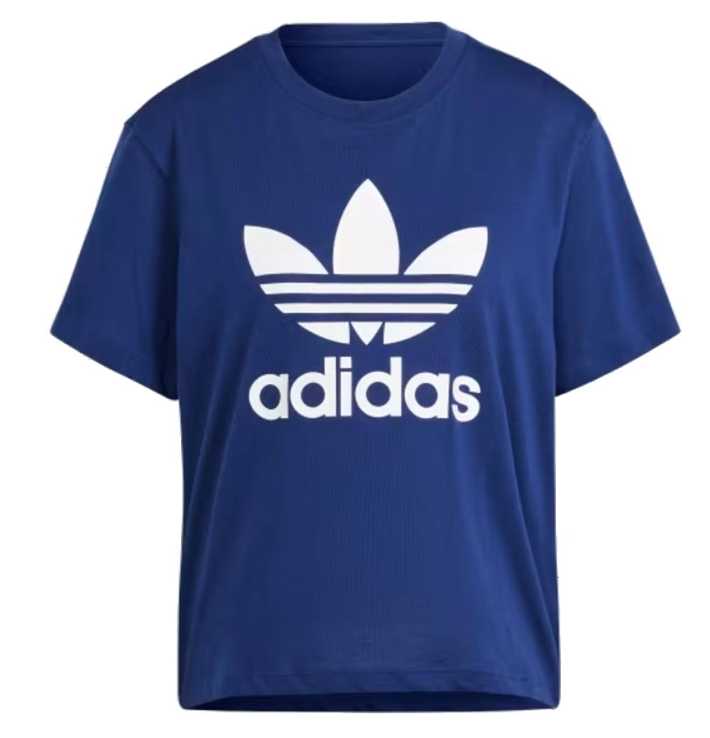 (WMNS) adidas Adicolor Trefoil Boxy T-Shirt Asia Sizing 'Navy White' IN8440