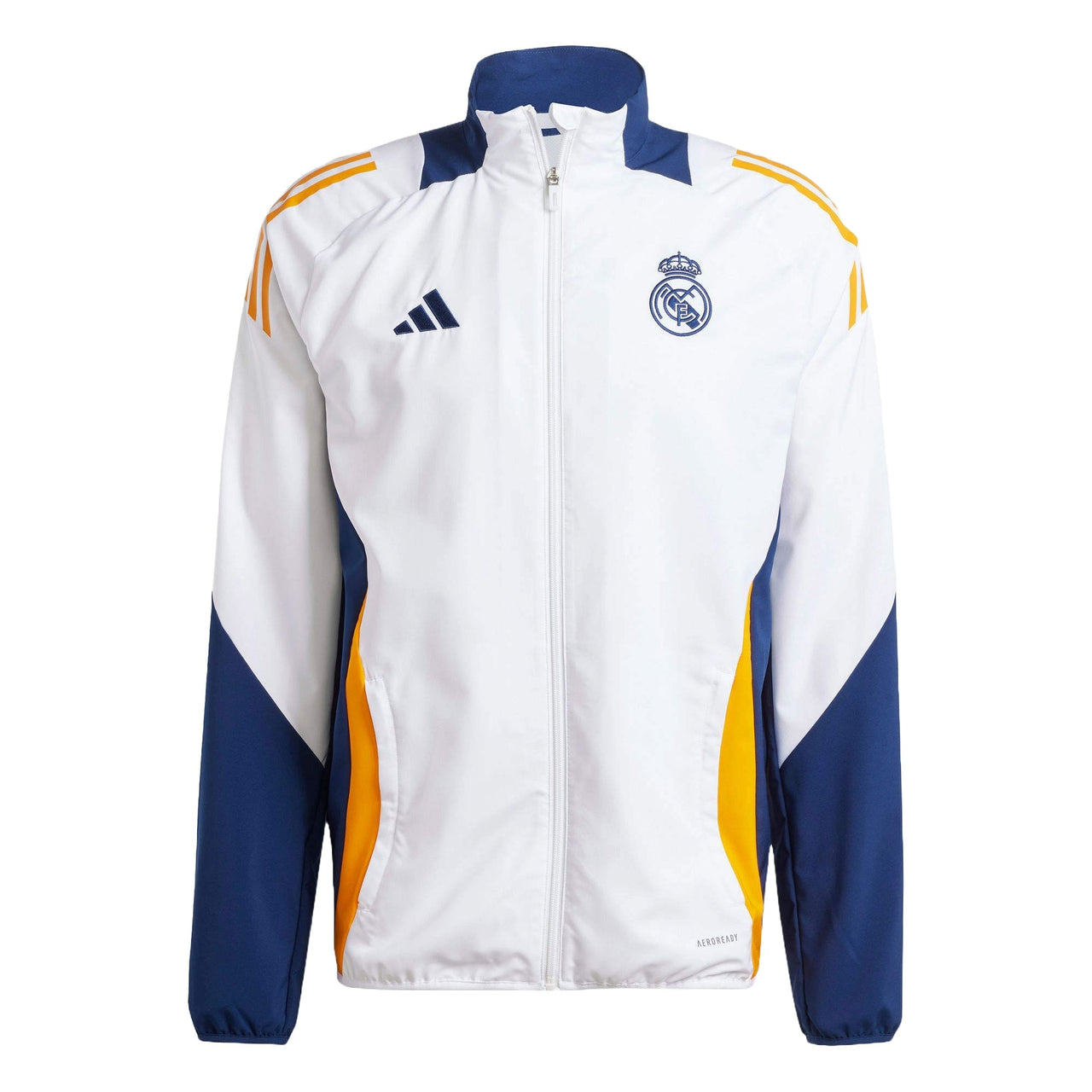 adidas Real Madrid Tiro 24 Competition Presentation Track Top Asia Sizing 'White Yellow Blue' IT5148