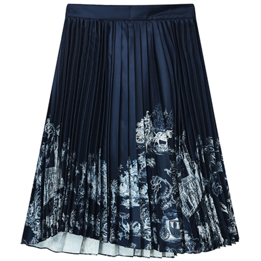(WMNS) FILA Casual Long Skirt 'Navy White' F11W238307F-ZA