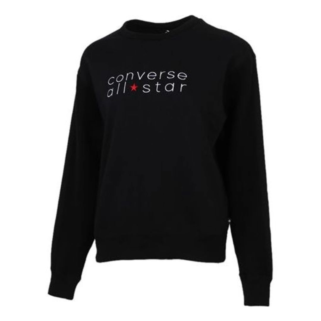 (WMNS) Converse All Star Sweater Asia Sizing 'Black' 10019801-A01