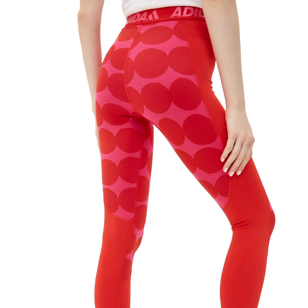 (WMNS) adidas Marimekko Techfit Long Tights Asia Sizing 'Red' GR8029