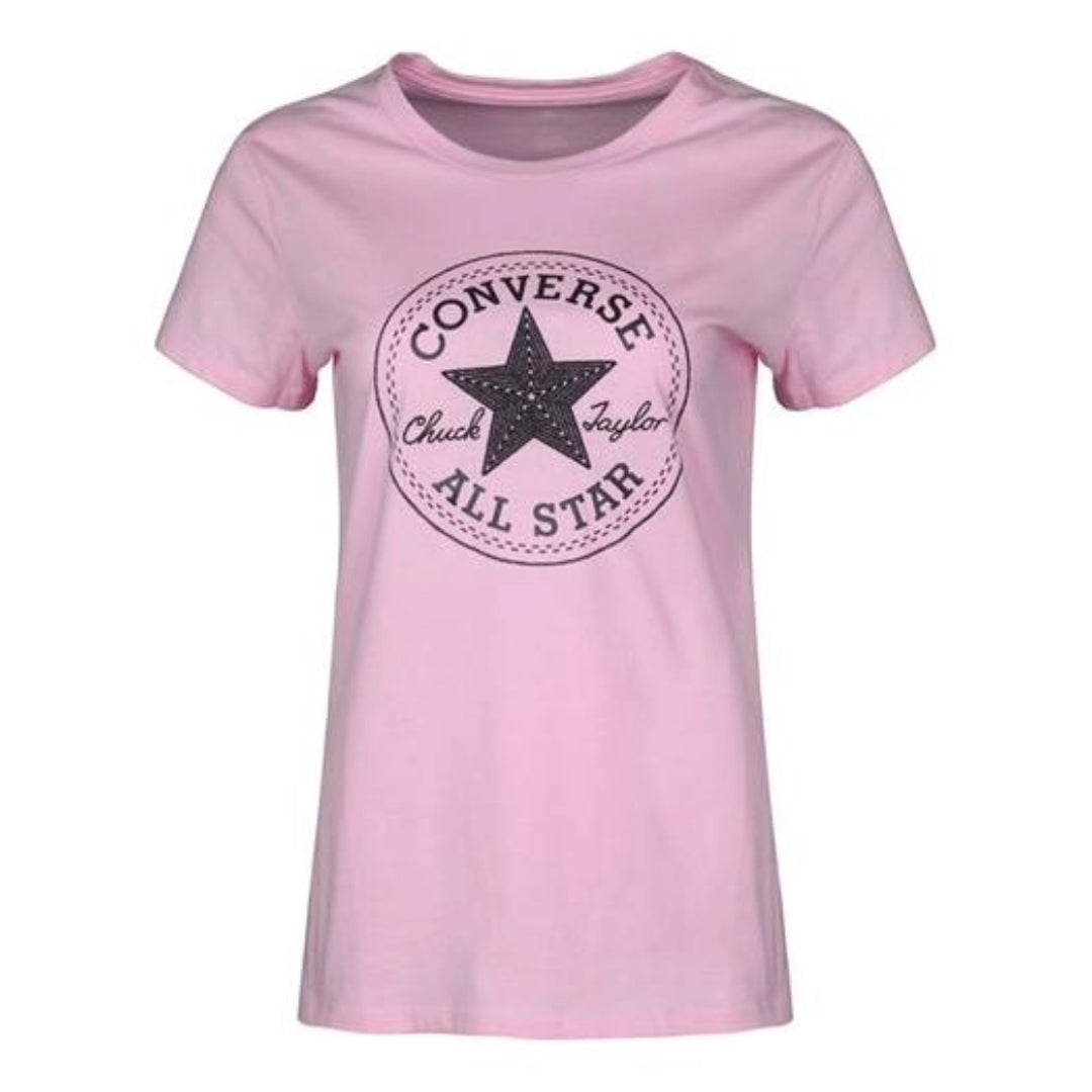 (WMNS) Converse Chuck Taylor T-Shirt Asia Sizing 'Pink Black' 10007542-A03