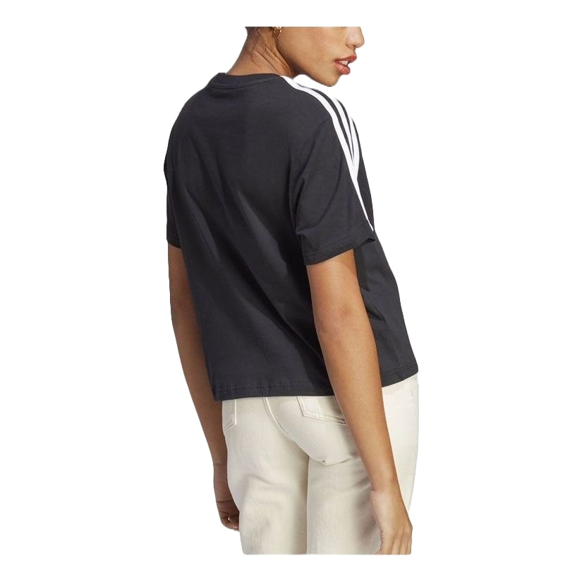(WMNS) adidas Essentials 3-Stripes Single Jersey Crop Top Asia Sizing 'Black White' HR4913
