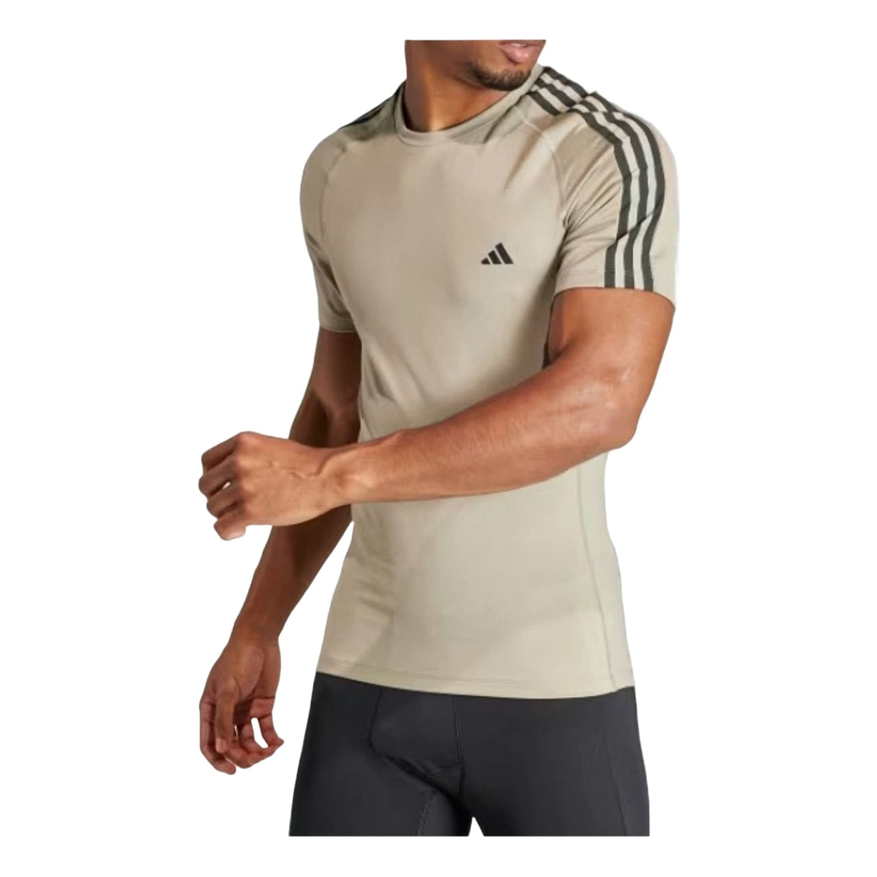 adidas Techfit 3-Stripes Training T-Shirt Asia Sizing 'Green Black' IR7418