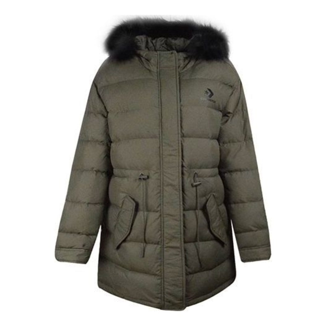 (WMNS) Converse Long Down Jacket Asia Sizing 'Green' 10007727-A01