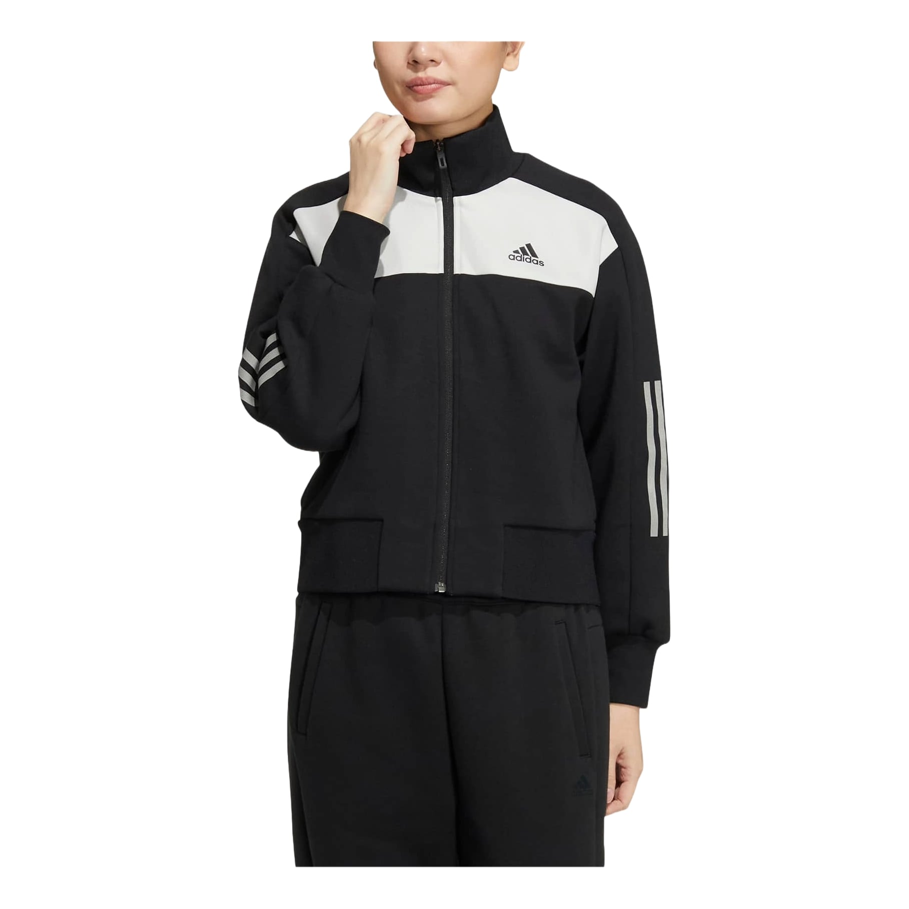 (WMNS) adidas Ust Jacket Oct T1 Asia Sizing 'Black White' HM7090