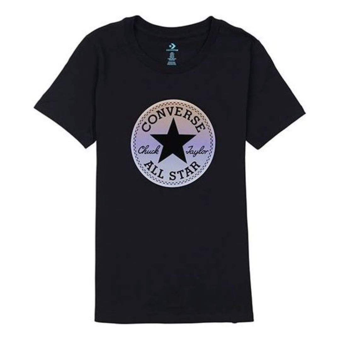 (WMNS) Converse T-Shirt All Star T-Shirt Asia Sizing 'Black White' 10018921-A01
